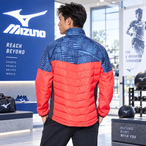 Áo Khoác Mizuno Chính Hãng - Techfill Jacket - Màu Xanh/Đỏ | JapanSport  62JE2505-63