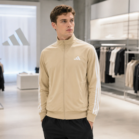 Áo Khoác Adidas Nam Chính Hãng -  3-Stripes Track Top - Xanh/Đen | JapanSport JW2984