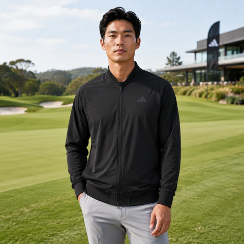 Áo Khoác gió Nam Adidas Chính Hãng - Áo Khoác Dài Tay Khóa Kéo Dọc Thân - Màu đen | JapanSport JL7949