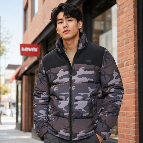Áo Khoác Levi's Chính Hãng - Arctic Cloth Retro Bubble Puffer Jacket - Màu trắng | JapanSport LM9RP705-GCA