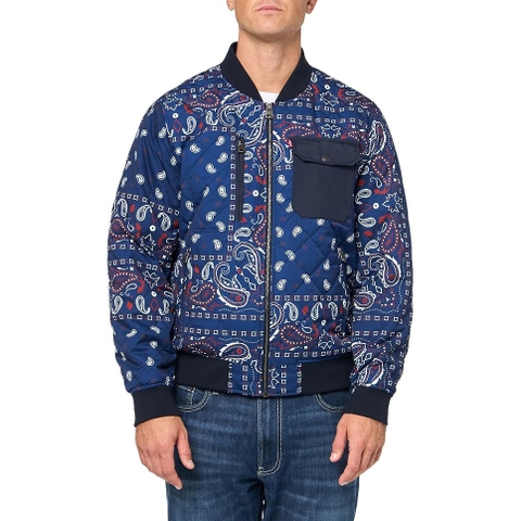 Áo Khoác Levi's Chính Hãng - Diamond Quilted Bomber Jacket - Màu xanh | JapanSport LM2MP433-Blue