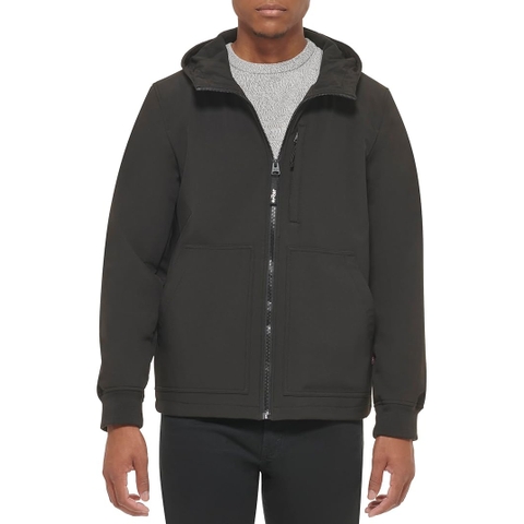 Áo Khoác Levi's Chính Hãng - Water-Resistant Soft Shell Trail Hoodie Jacket - Màu đen | JapanSport LM3OP196-BLK