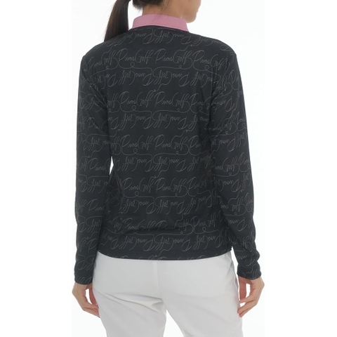 Áo Polo Puma Nữ Chính Hãng -W Stretch Pique AOP - Màu đen | JapanSport 630586-01