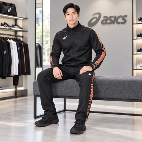 Bộ thể thao nam Asics Chính hãng - Training Jacket Slim và Cross Pants- Màu Xanh | JapanSport 2031A778 + 2031C002-002