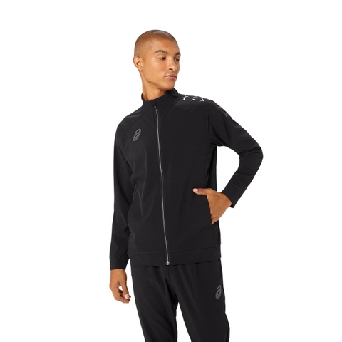 Áo Khoác Asics Chính Hãng - Soccer Wear Stretch Cross Soccer Full Zip Jacket - Màu đen | JapanSport 2101A263-001