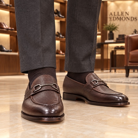 Giày Allen Edmonds Nam Chính Hãng - SIDNEY, DARK BROWN LE - Màu Nâu | JapanSport 8325