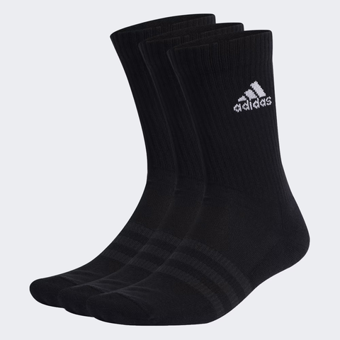 Set Tất Adidas Chính Hãng - Cushioned Crew Socks 3 Pairs - Màu Đen | JapanSport IC1310