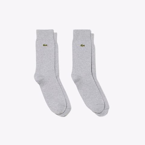 Set Tất Lacoste Chính Hãng - Unisex 2-Pack Long Socks -Màu Xám | JapanSport RA3147-51-P5V