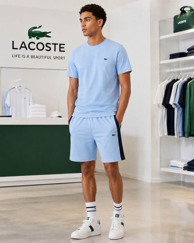 Bộ thể thao Lacoste Chính hãng - Uv Protect Lightweight Stretch Sport + Colour-Block Fleece Shorts - Màu Navy | JapanSport