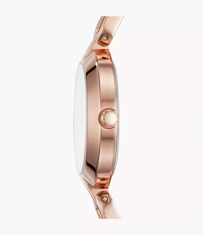 Đồng hồ Nữ Fossil Chính hãng - Kerrigan 32mm Rose Gold – Máy Quartz, Dây Thép Đính Đá | JapanSport BQ3206