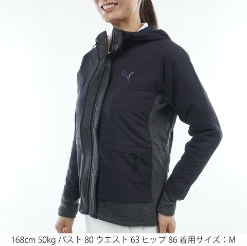 Áo Khoác Puma Chính Hãng - PUMA Golf Shadowcat Women’s Hybrid Hooded Jacket - Màu Xanh| JapanSport 635827-02