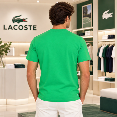 Áo Phông Lacoste nam Chính hãng - Men's Ultra Dry Printed Sport - Màu Xanh  | JapanSport TH8916-51-SIW
