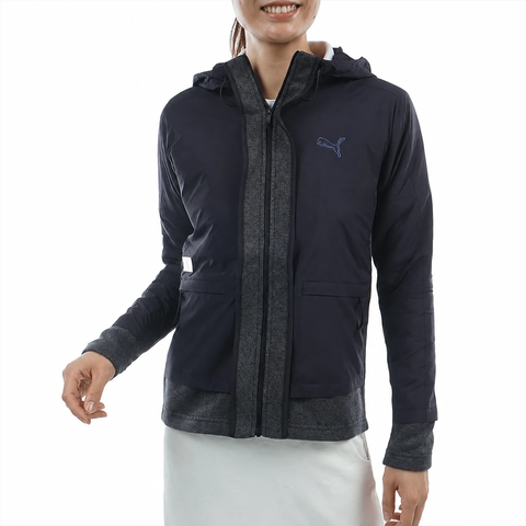 Áo Khoác Puma Chính Hãng - PUMA Golf Shadowcat Women’s Hybrid Hooded Jacket - Màu Xanh| JapanSport 635827-02