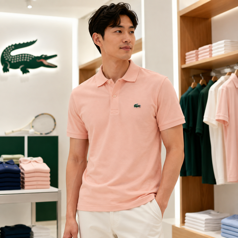 Áo Polo Lacoste Chính hãng - Regular Fit Cotton Blend Polo Shirt - Màu Hồng | JapanSport DH5138-51-UI2