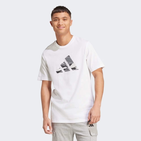 Áo Phông Adidas Nam Chính Hãng - Camo Logo Graphic Tee - Màu Trắng | JapanSport JM6380