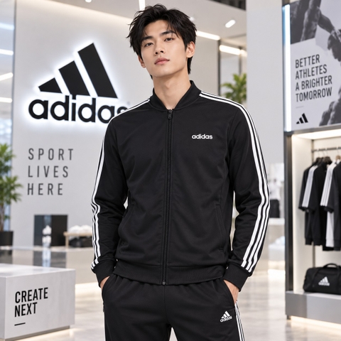 Áo khoác Adidas Chính Hàng - 3-Stripe Tracksuit Nam - Đen | JapanSport DV2448