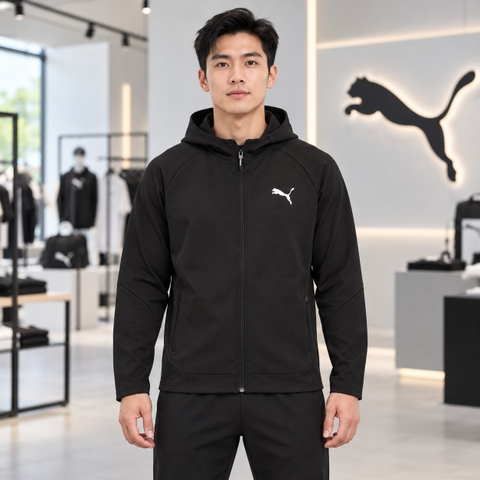 Áo Khoác Puma Chính Hãng - PUMA EVOSTRIPE Warm Hooded Jacket - Màu Đen | JapanSport 684111-01