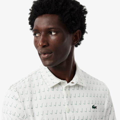 Áo Polo Golf Lacoste Nam Chính hãng - Regular Fit UV Protect Golf - Màu White / Green  | JapanSport DH5175-51-8IG