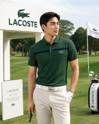 Áo Polo Lacoste Nam Chính hãng - Ultra Dry Badge Accent - Màu Green | JapanSport DH8960-51-381