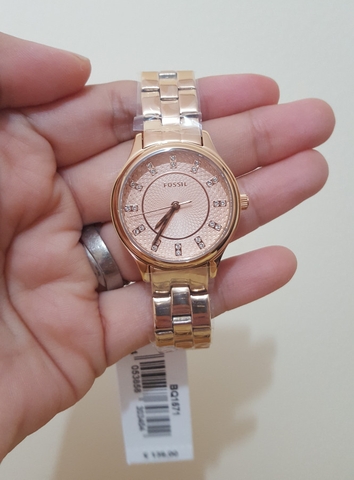 Đồng hồ Fossil Chính hãng - Modern Sophisticate Three-Hand Rose Gold-Tone Stainless Steel Watch | JapanSport BQ1571