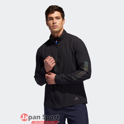 Áo Khoác gió nam Adidas Chính hãng - Rise Up N Run Jacket - Black | JapanSport DZ1575