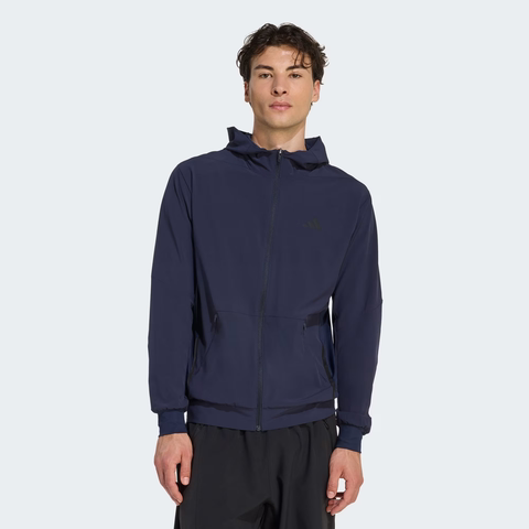 Áo khoác Adidas Chính Hãng - D4T WORKOUT FULL-ZIP HOODIE - Màu Navy | Japasport - KA4822