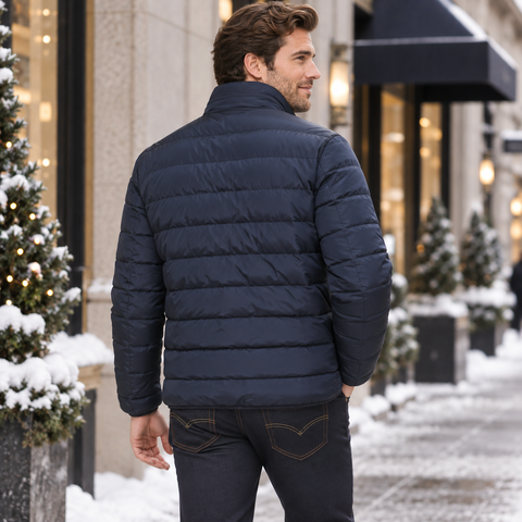 Áo Khoác Cole Haan Nam Chính Hãng - Packable Puffer Jacket - Màu Navy | JapanSport 537SD569-NVY