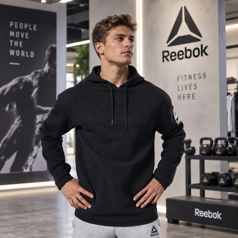 Áo Khoác Reebok Chính Hãng - Workout Ready Fleece Pullover Hoodie - Đen | JapanSport EC0880