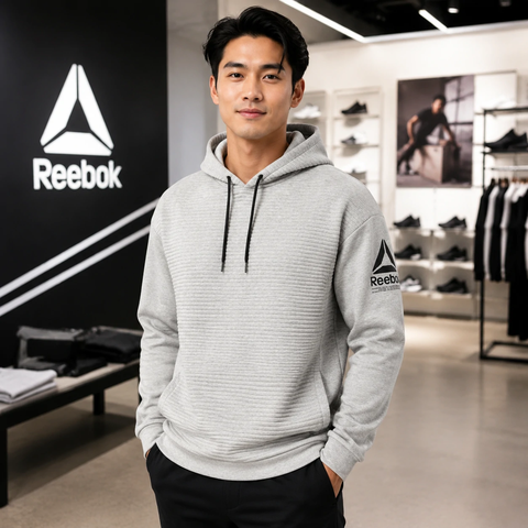 Áo Khoác Reebok Chính Hãng - Workout Ready Fleece Pullover Hoodie - Màu ghi | JapanSport EC0871