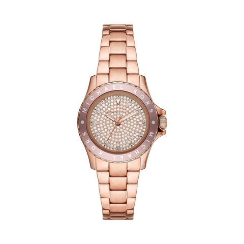 Đồng Hồ Michael Kors Chính hãng - Mini Kenly Nữ 33mm Rose Gold Đính Đá Sang Trọng | JapanSport MK6956