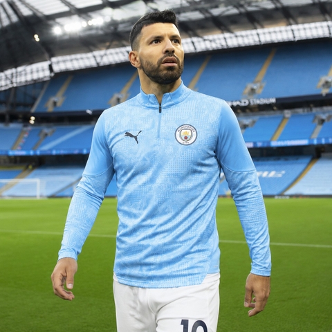 Áo Dài Tay Puma Chính hãng - Manchester City 1/4 Zip Training Top - Màu Xanh | JapanSport 781999-01