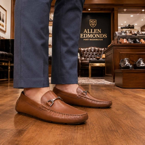 Giày Allen Edmonds Nam Chính Hãng - Lando Driving Style Loafer - Màu nâu | JapanSport 7799