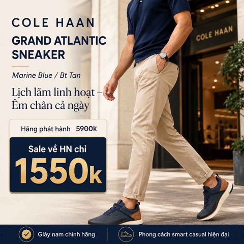 Giày Cole Haan Chính Hãng - Grand Atlantic Sneaker - Màu xanh | JapanSport C35467