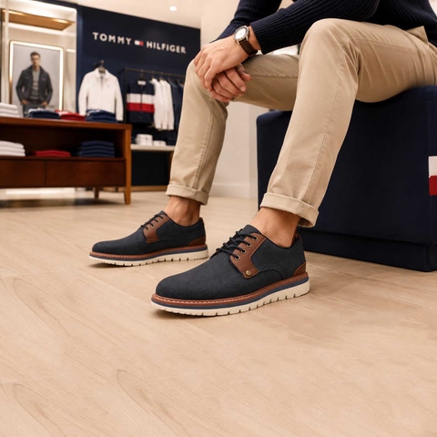 Giày Tommy Hilfiger Nam Chính Hãng - Tommy Hilfiger Mens Vessle - Màu xanh | JapanSport DARK BLUE 400