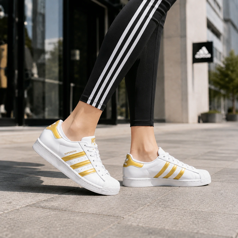 Giày Adidas Nữ Chính Hãng - SUPER STAR - Trắng/Vàng | JapanSport  GX4987