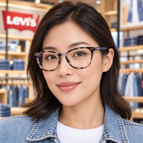 Gọng Kính nữ Levi's Chính Hãng - Levi’s LV 5026 0HKZ 52 mắt mèo màu tím Havana | JapanSport