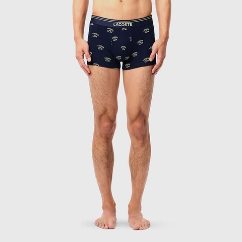 Quần Boxer Lacoste Chính hãng -  Men's Cotton Trunk Underwear with Printed Pattern - Màu Navy | JapanSport 5H4742-51-IDX