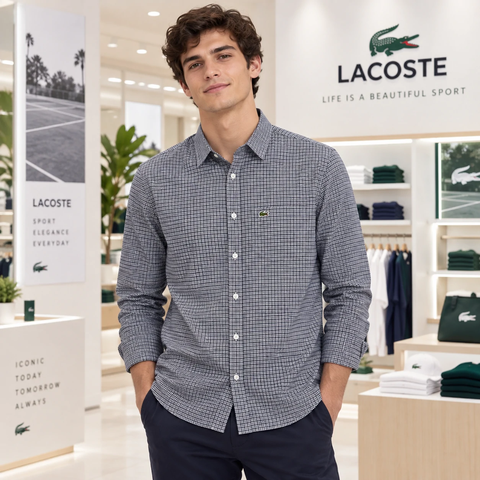 Áo Sơ Mi Lacoste Chính Hãng - Flannel Shirt - Màu Navy | JapanSport CH1885-51-KG2
