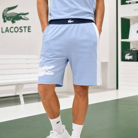 Quần short Lacoste Chính Hãng - Regular Fit Straight Cut Fleece Loungewear Shorts - Màu Xanh | JapanSport GH0722-51-30Y
