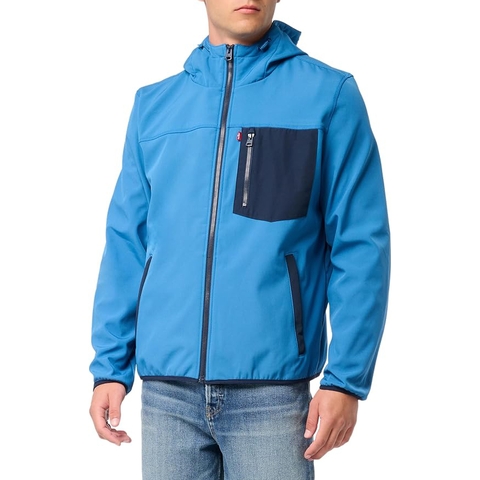 Áo Khoác Levi's Chính Hãng - Water-Resistant Soft Shell Active Hooded Jacket - Màu Xanh | JapanSport LM2RP157-Dark Blue