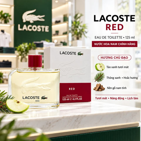 Nước Hoa Lacoste Chính hãng - Men's Red EDT Spray 125ml | JapanSport