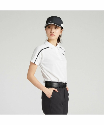 Áo Golf Polo Puma Nữ Chính Hãng - SB Back Print Stripe Short - Màu Trắng | Japansport 633369-03