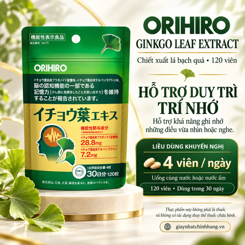 Viên Uống Bổ Não Orihiro Chính hãng - Ginkgo Leaf Extract 120 viên | JapanSport
