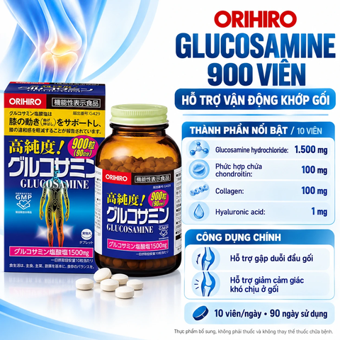 VIÊN UỐNG BỔ XƯƠNG KHỚP ORIHIRO GLUCOSAMIN 900 VIÊN