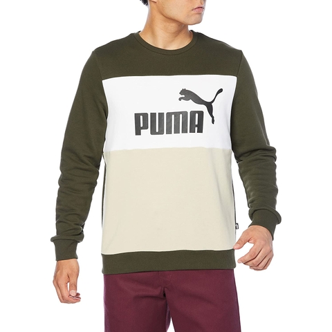 Áo Khoác Puma Chính hãng - ESS + BLOCK Crew - Xanh/Trắng | JapanSport 849561-64