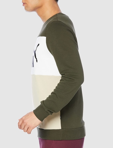 Áo Khoác Puma Chính hãng - ESS + BLOCK Crew - Xanh/Trắng | JapanSport 849561-64