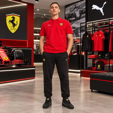 Bộ thể thao Puma Nam Chính Hãng - Ferrari Race Graphic  & Quần T7 Pants - đen/đỏ | JapanSport  627053-02 632755-01