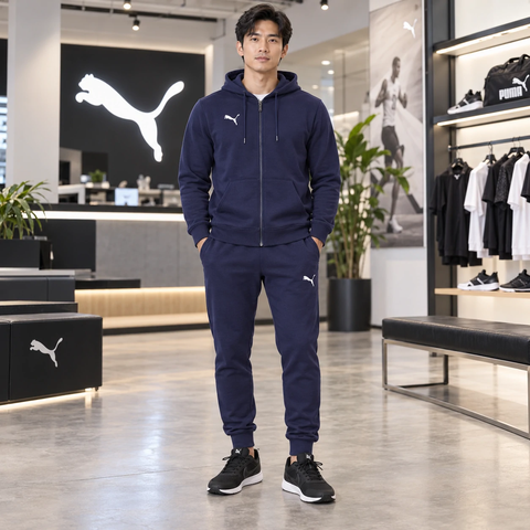 Bộ Thể Thao Nam PUMA Chính Hãng - teamGOAL Hoodie & Pants - Màu xanh | JapanSport 659325-06 + 659323-06