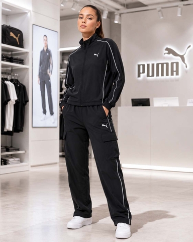 Bộ thể thao nữ Adidas Chính hãng - Woven Jacket & Cargo Pants - Đen | JapanSport 691009+691010-01