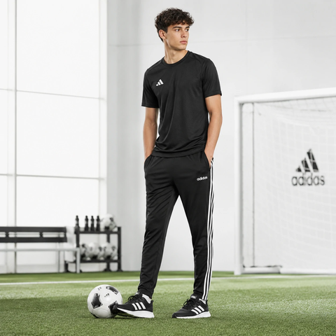 Quần dài nam Adidas Chính Hãng - Essentials 3-Stripes Tricot - Đen | JapanSport DV2448